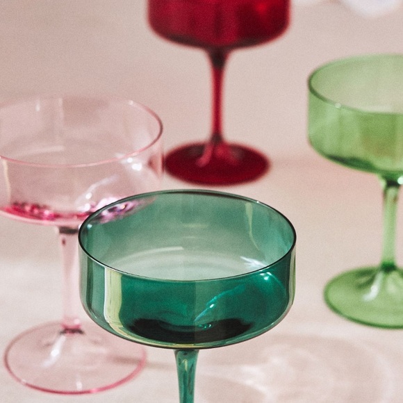 Morgan flutes Glasses Jewel Tones set of 4 - Picture 15 of 15